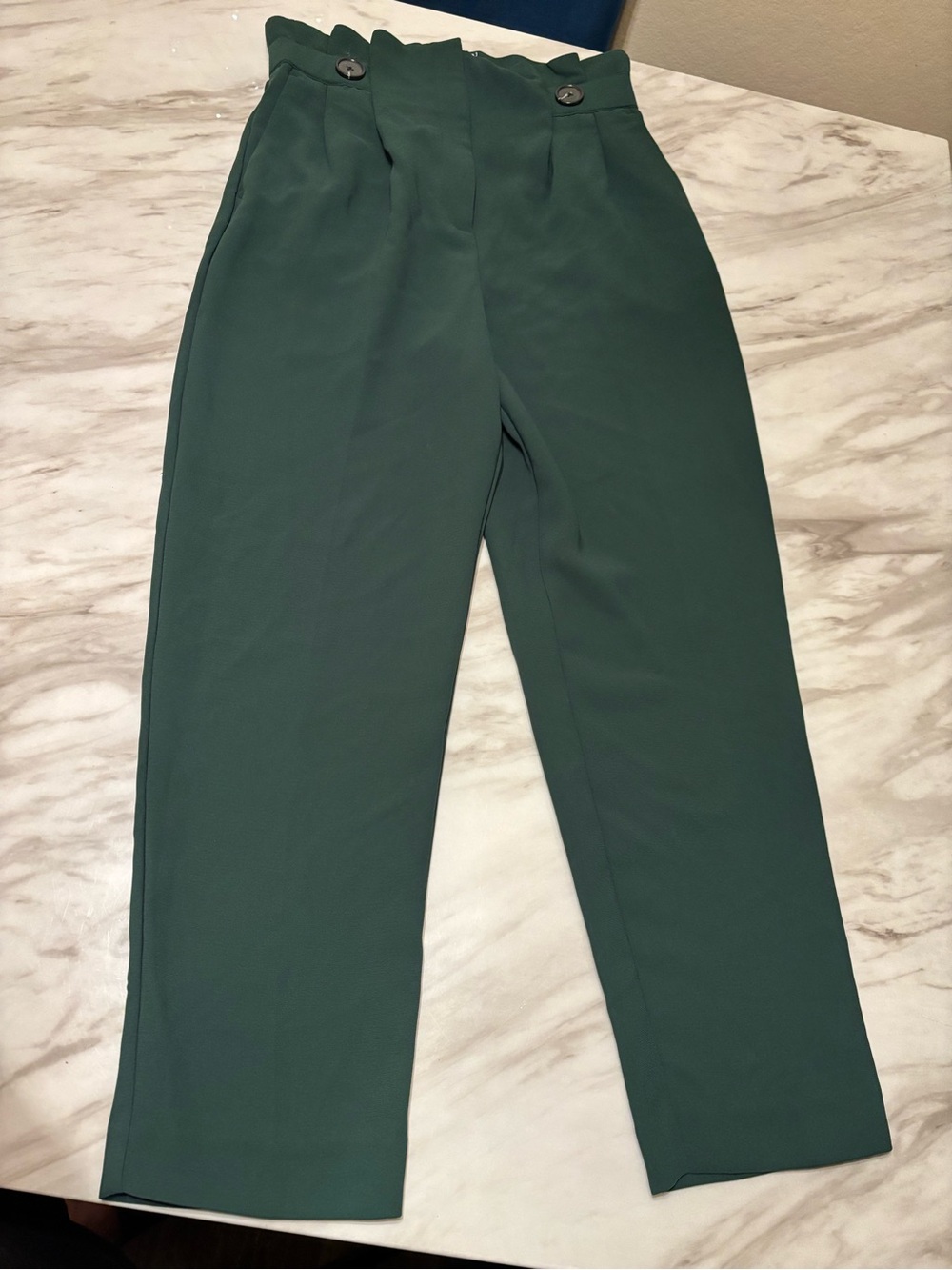 H&M Dark Teal High-Waist Trousers